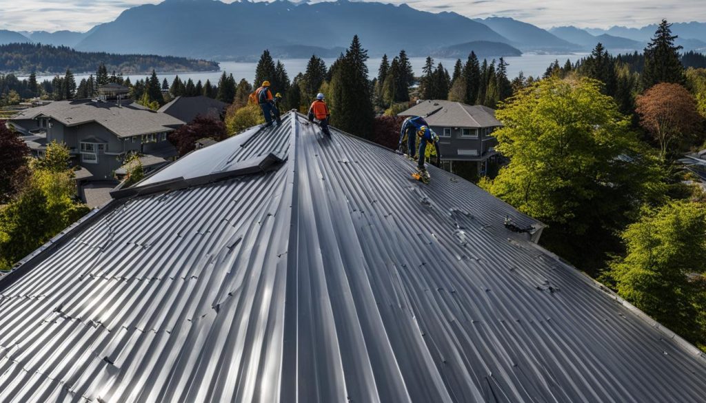 Paragon Roofing BC metal roof installation team in Vancouver