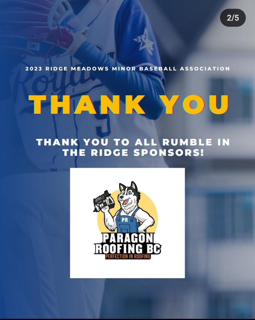 Thank you to all important sponsors of the rumble in the ridge event, roofer in vancouver sponsoring