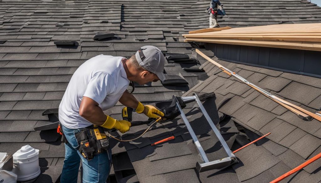 roofing team at work
