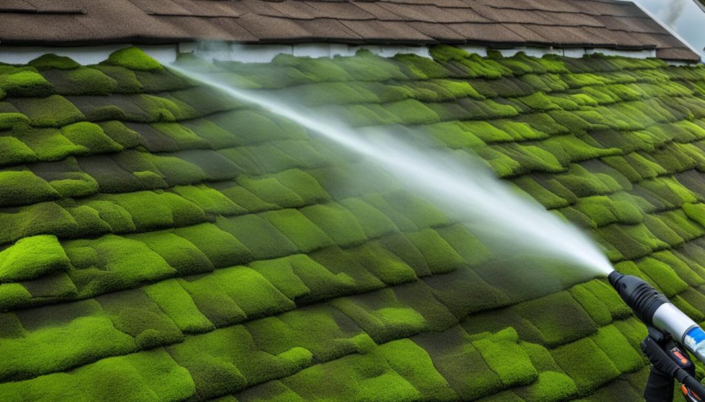 Professional moss removal by Paragon Roofing BC