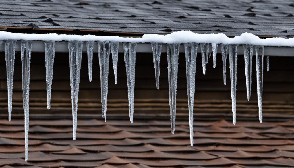 Signs of roof damage caused by snow accumulation