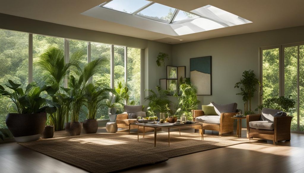 ceiling skylight and natural light