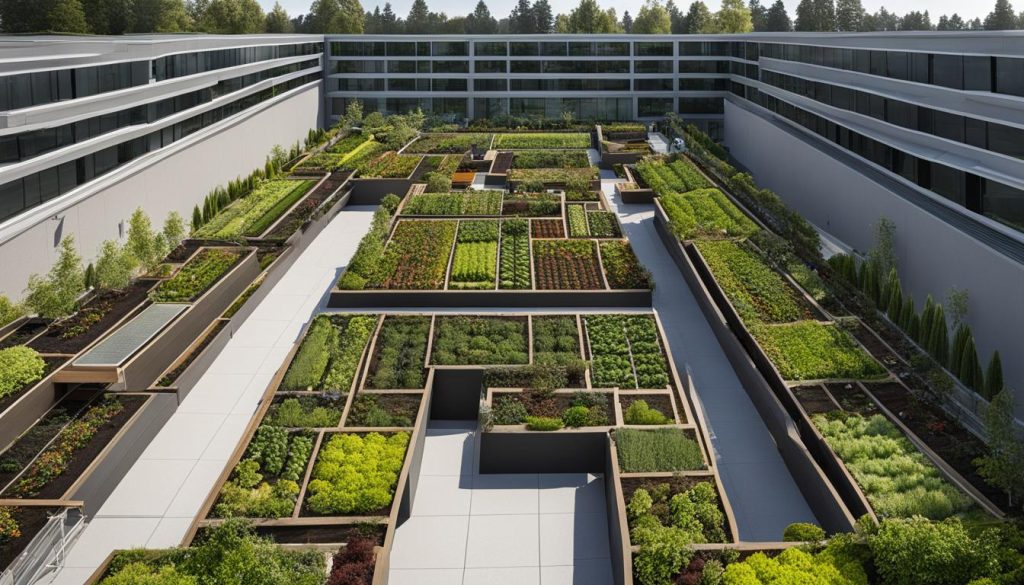 irrigation systems and rooftop gardens