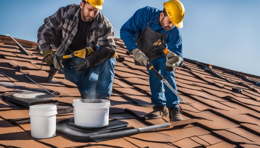 roofers caulk application